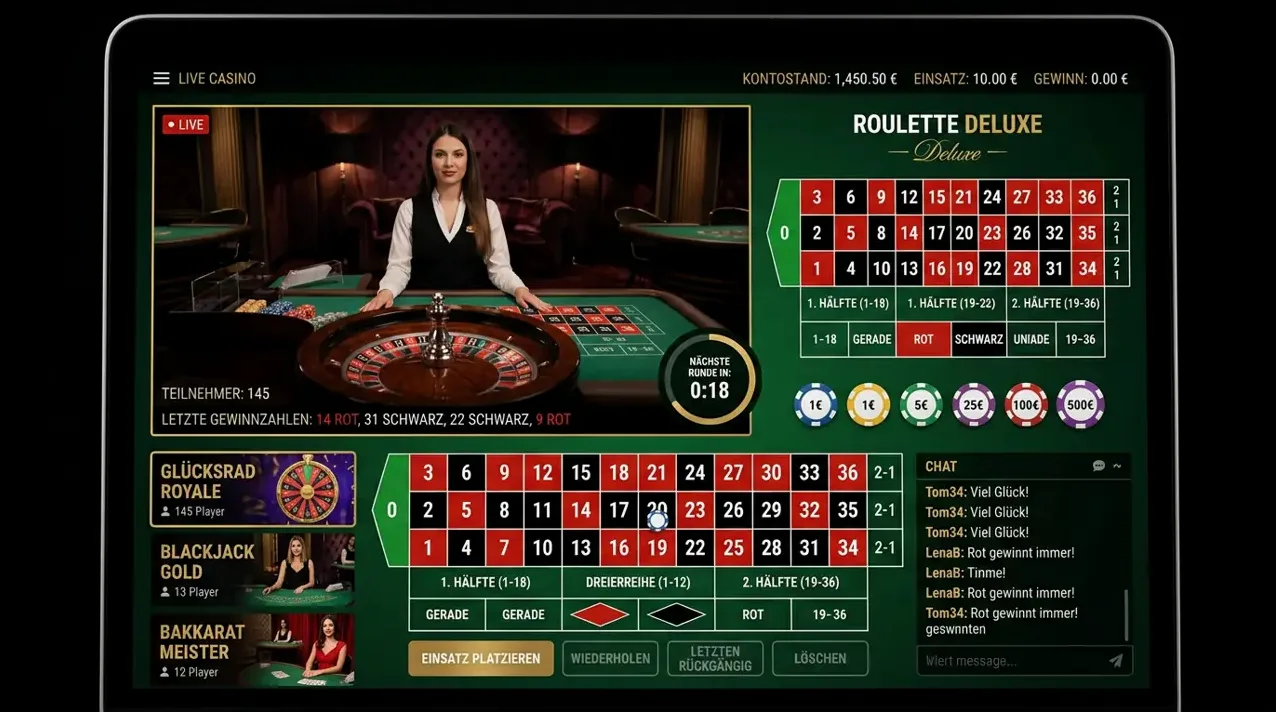 Live-Casino Tische im Mad
